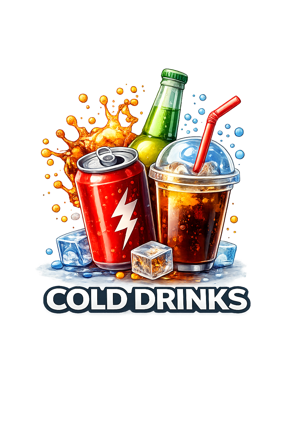 Home cold drinks with splashes and ice